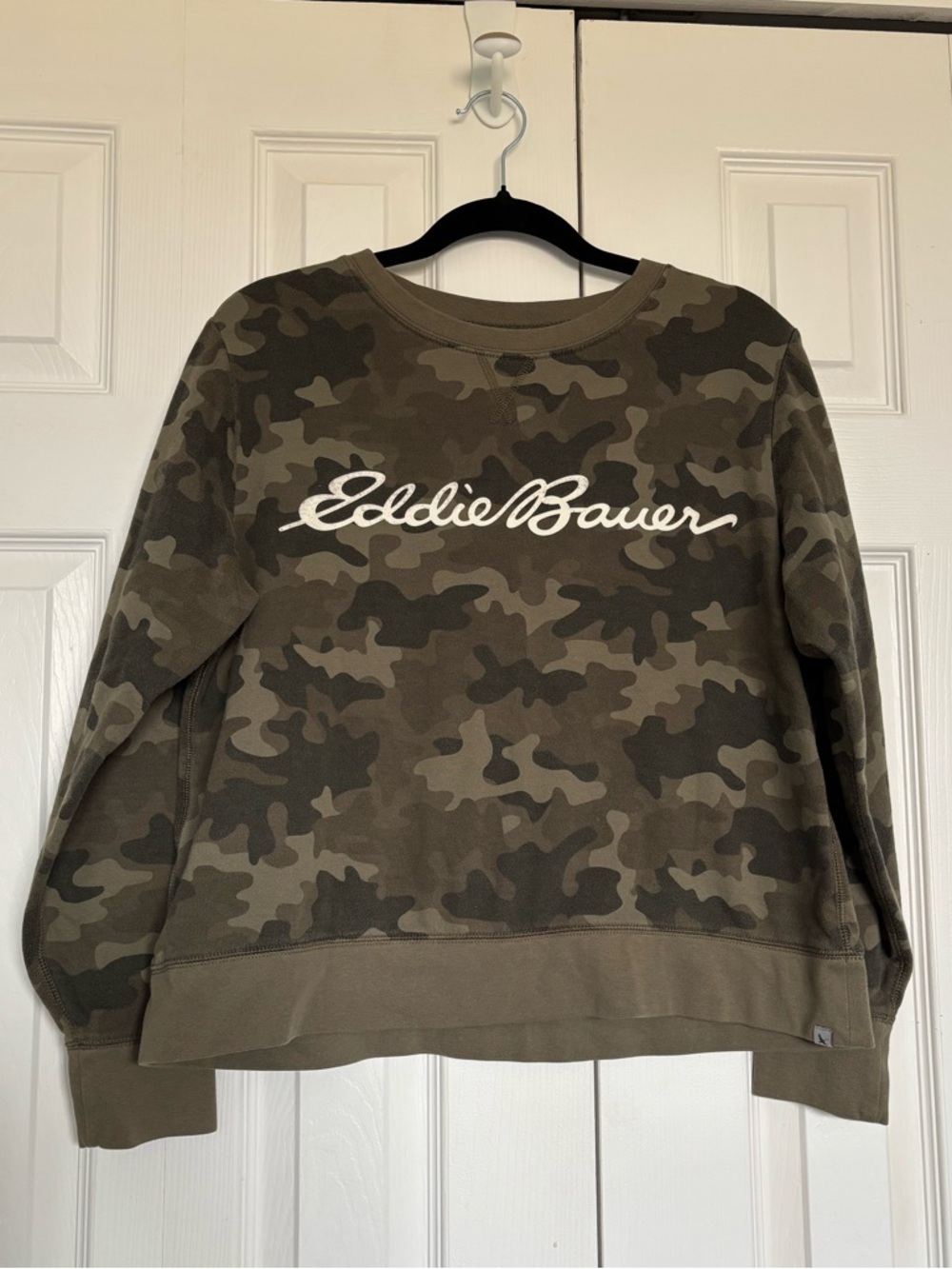 Eddie Bauer Olive & Dark Green Camo Crewneck Sweater